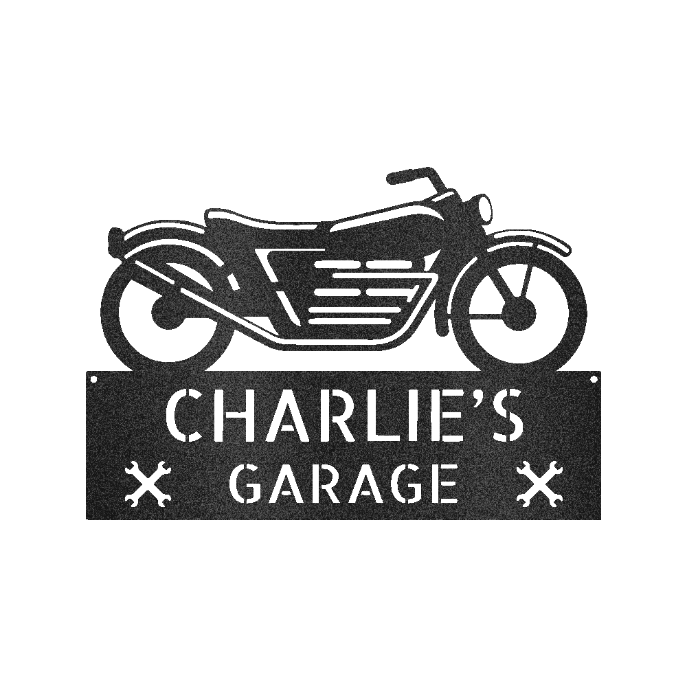 Custom Motorcycle Steel Sign - Personalized Biker Heavy Metal Wall Decor