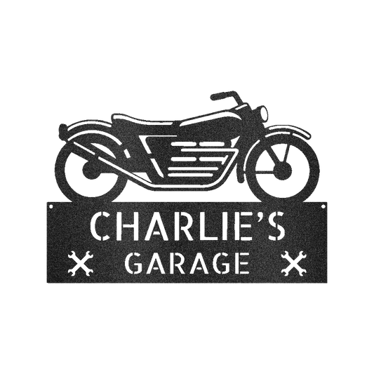 Custom Motorcycle Steel Sign - Personalized Biker Heavy Metal Wall Decor