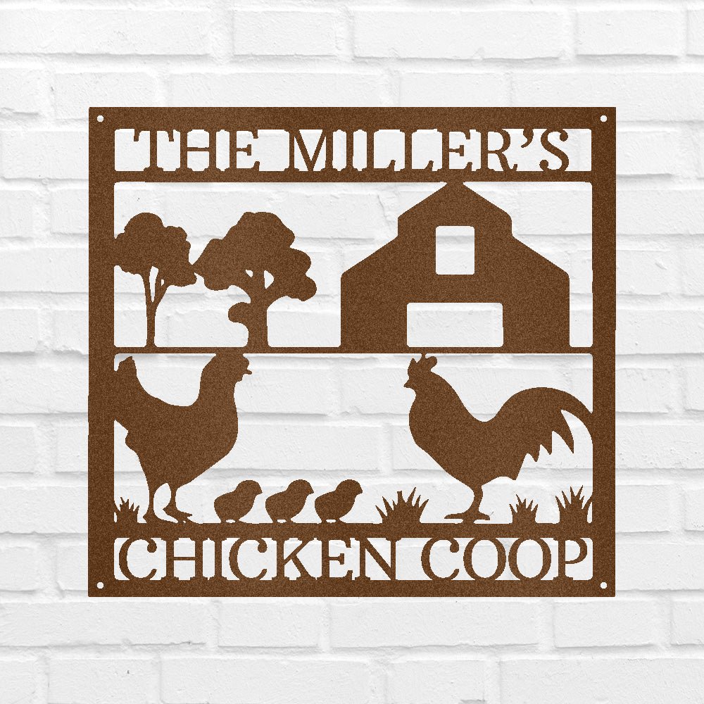 Custom Chicken Coop Metal Sign - Personalized Farm Life Wall Decor