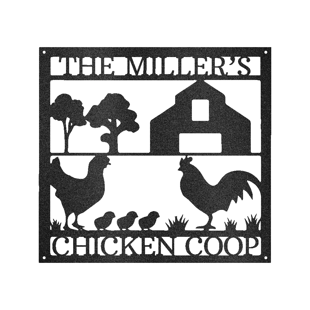 Custom Chicken Coop Metal Sign - Personalized Farm Life Wall Decor
