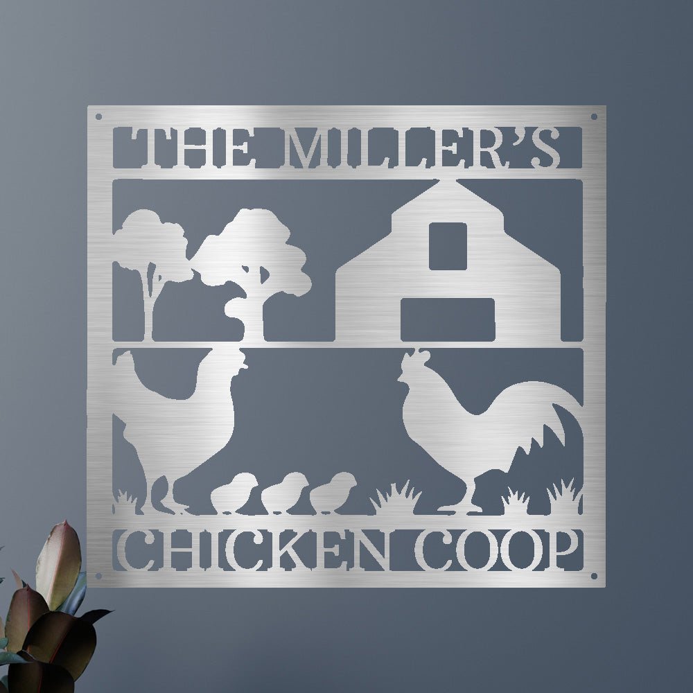 Custom Chicken Coop Metal Sign - Personalized Farm Life Wall Decor