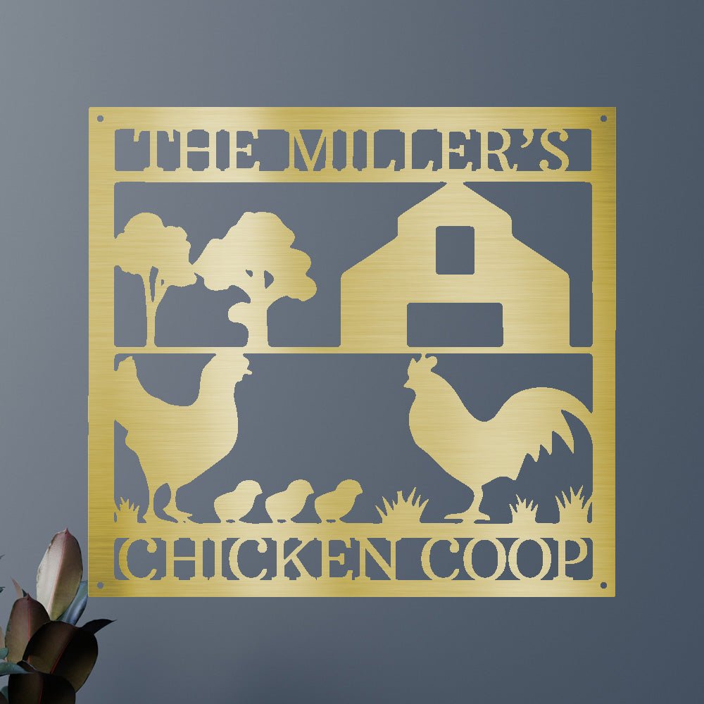 Custom Chicken Coop Metal Sign - Personalized Farm Life Wall Decor