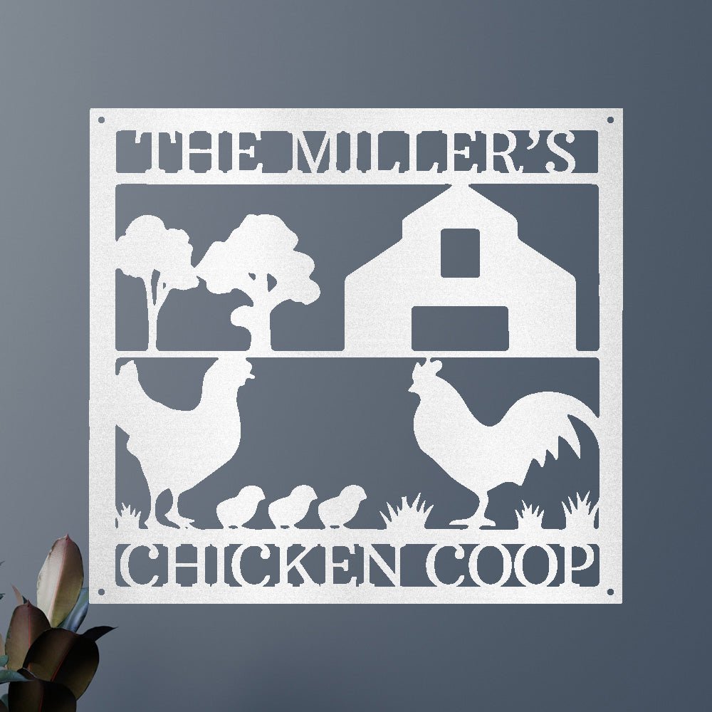 Custom Chicken Coop Metal Sign - Personalized Farm Life Wall Decor