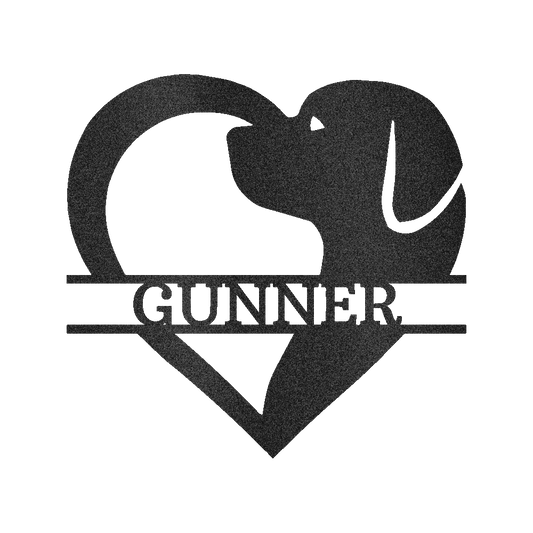 Custom Dog Love Metal Sign - Personalized Pet Memorial Forever Heart Wall Art