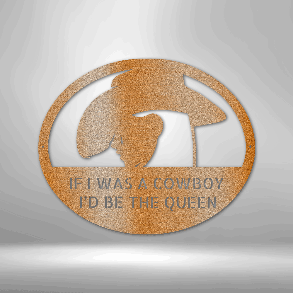 Cowgirl Queen Custom Metal Sign - Personalized Western Woman Wall Art