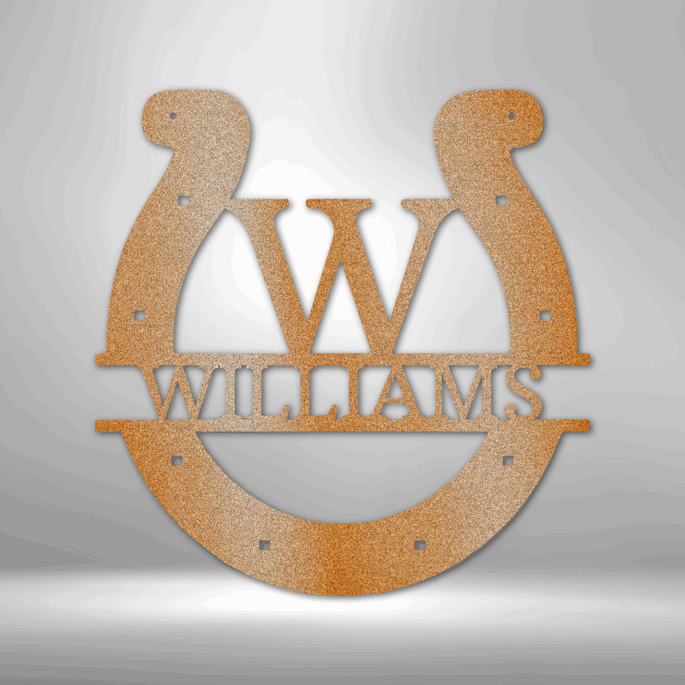 Custom Horseshoe Metal Sign - Personalized Good Luck Wall Decor