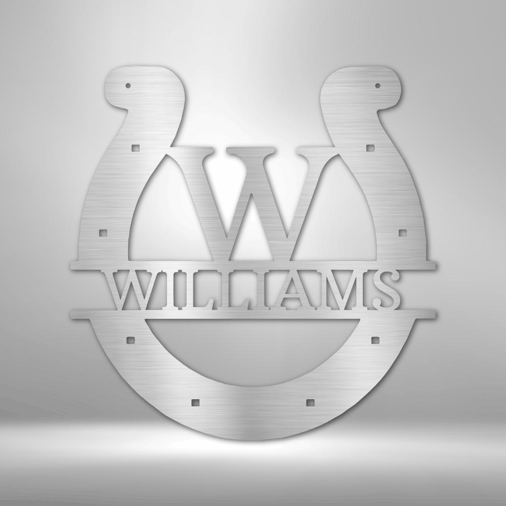 Custom Horseshoe Metal Sign - Personalized Good Luck Wall Decor