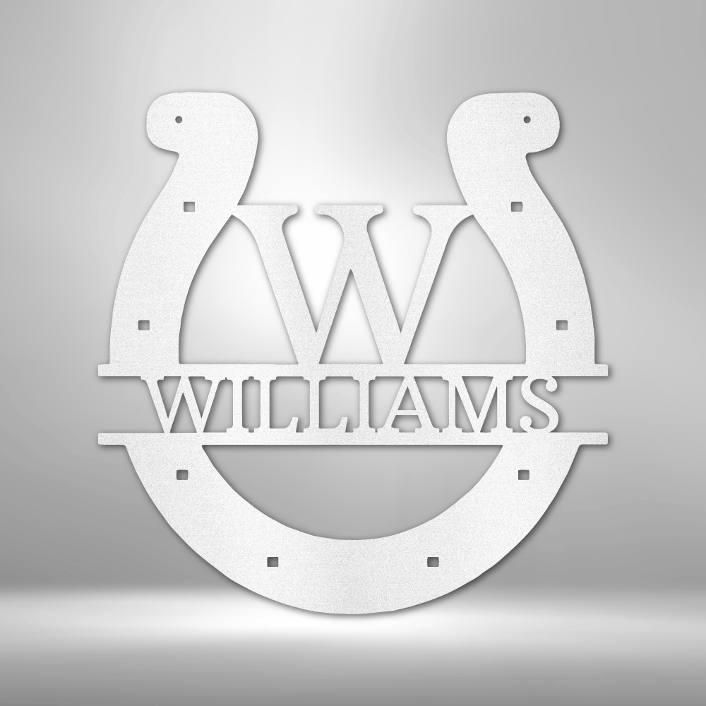 Custom Horseshoe Metal Sign - Personalized Good Luck Wall Decor