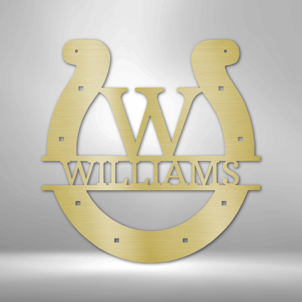 Custom Horseshoe Metal Sign - Personalized Good Luck Wall Decor
