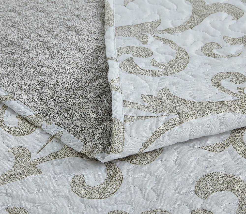 Luxe Couture Floral White Freesia Vineyard Elegant Coverlet Bedspread Set