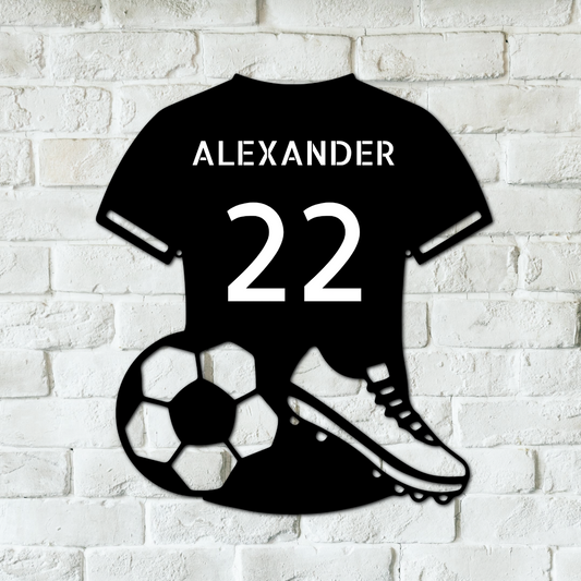Custom Soccer Jersey Metal Sign - Personalized Football Team Player Wall Art Gift