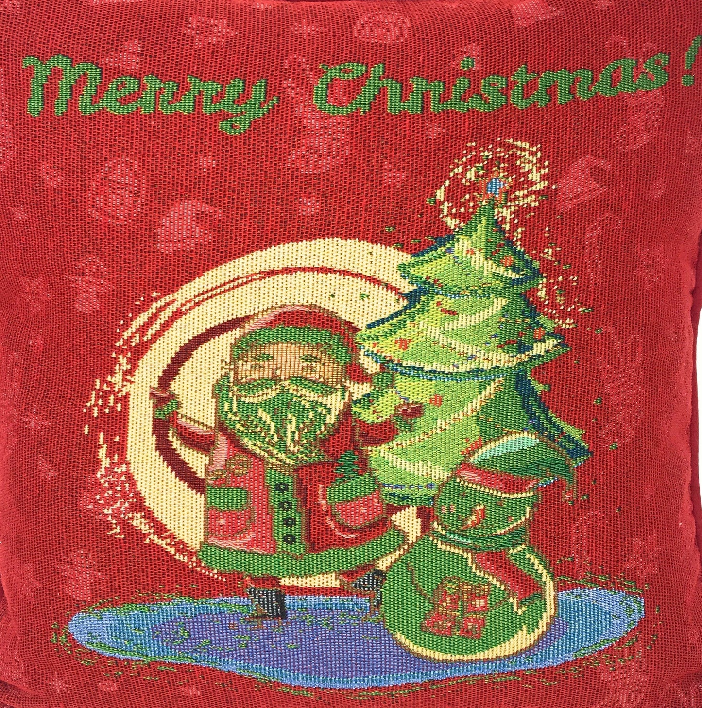 Red Santa Claus Holiday Table Tapestry Set of 8 Pieces - Placemats Runners Pillow Covers