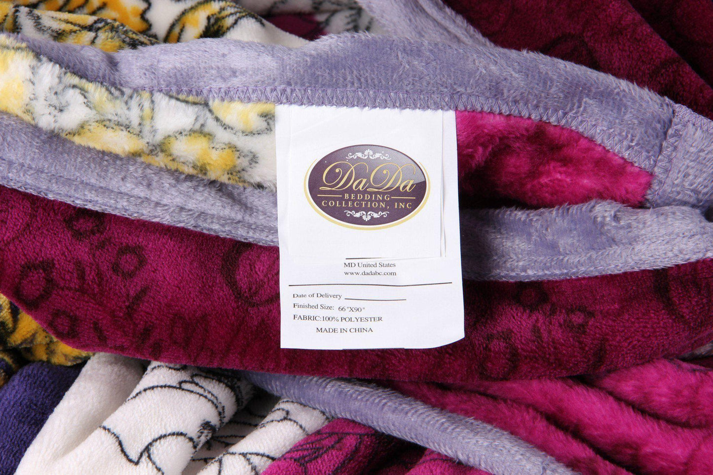 Botanical Floral Striped Carnations Mink Flannel Fleece Throw Blanket