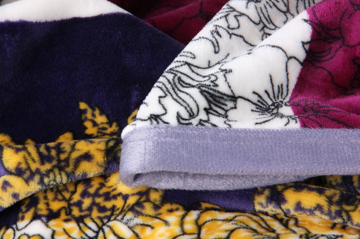 Botanical Floral Striped Carnations Mink Flannel Fleece Throw Blanket