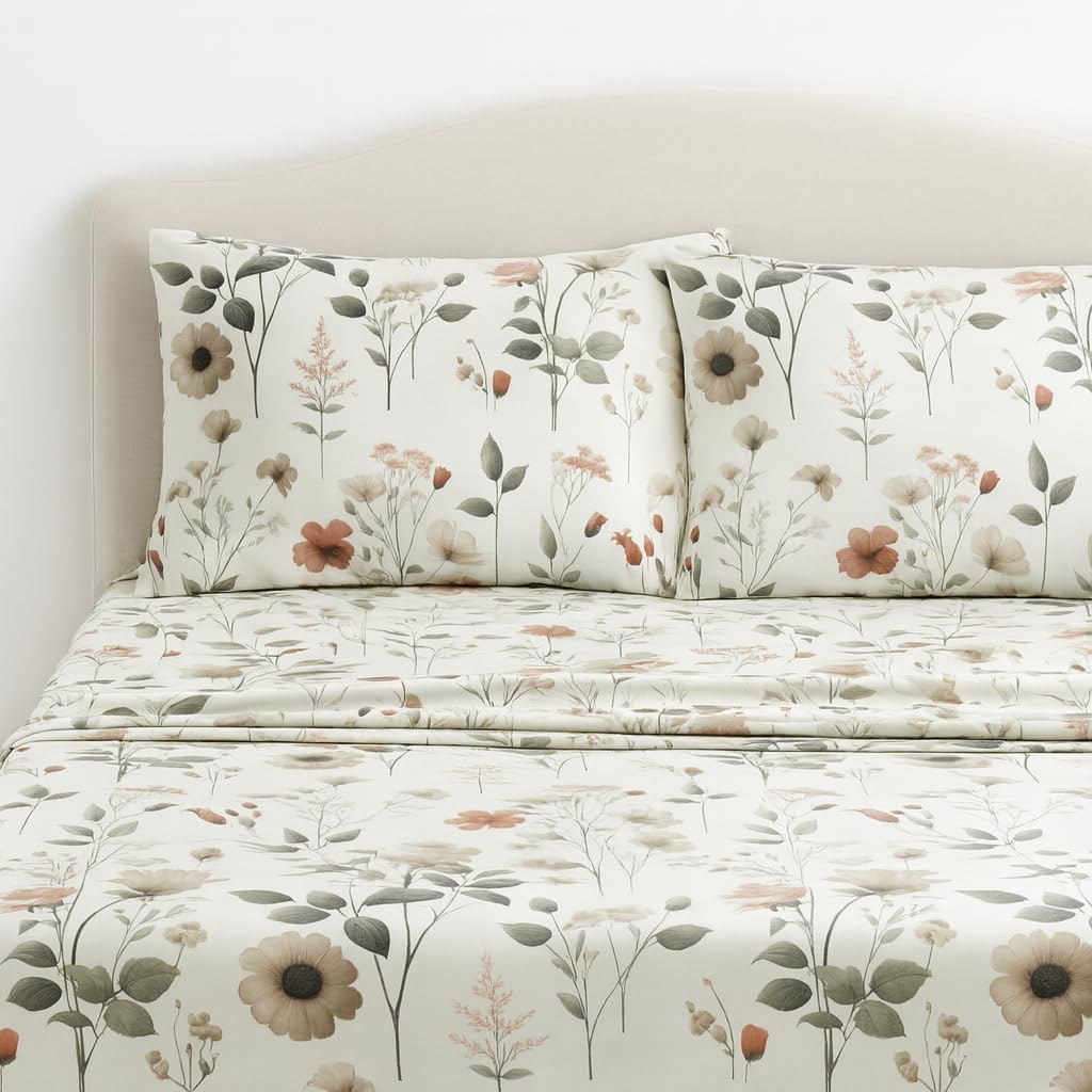 Enchanted Meadow Floral Sheet Set | Bring the Serenity of Nature to Your Bedroom